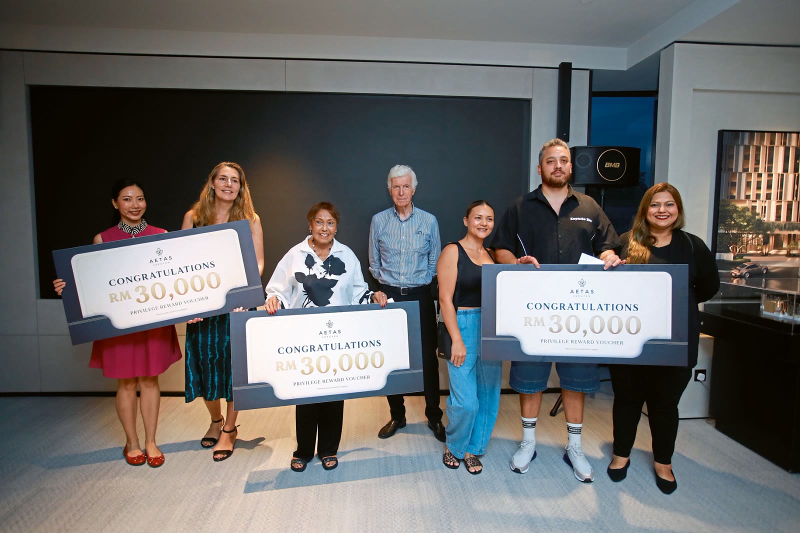 Prize winners at a property preview