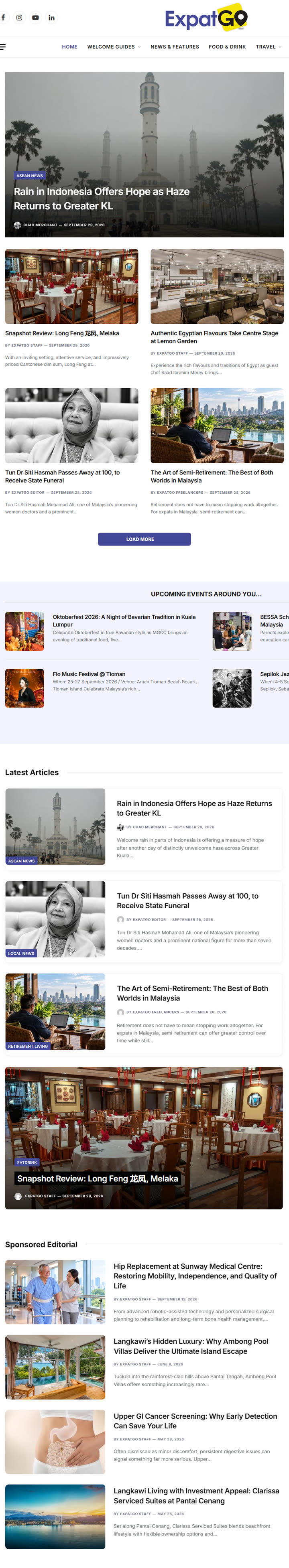 The ExpatGo homepage